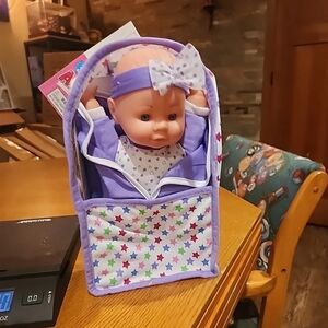 Starry Purple Baby Doll with Carrier